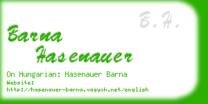 barna hasenauer business card